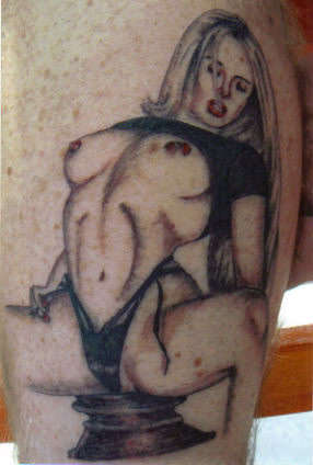 blonde female tattoo