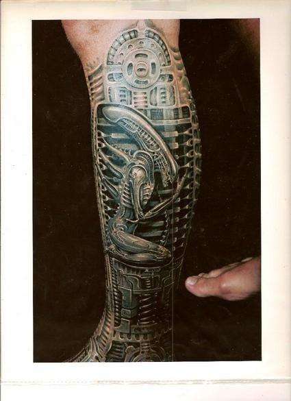 Biomechanical Alien tattoo
