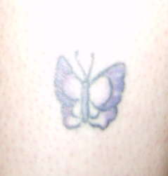 Purple Ankle Butterfly tattoo