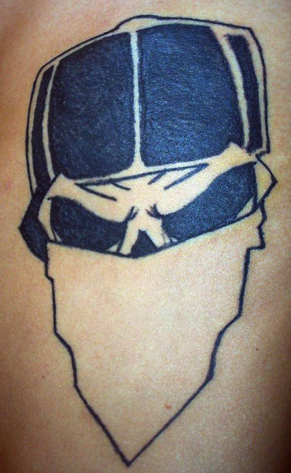 skull with hat tattoo