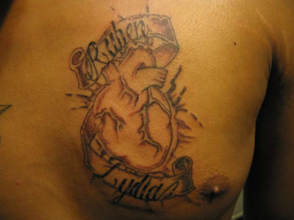 heart w/ scroll tattoo