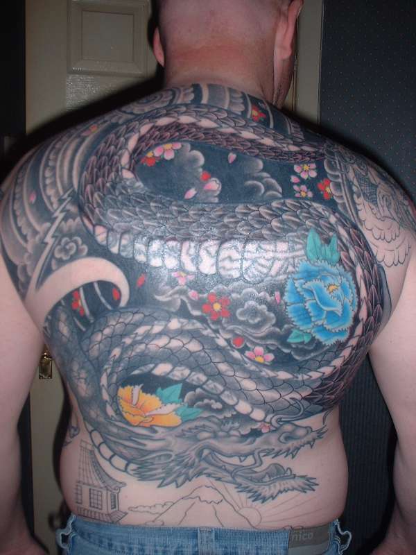 Back piece - cover up inprogress tattoo