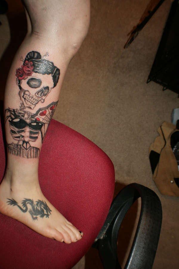skull lady tattoo