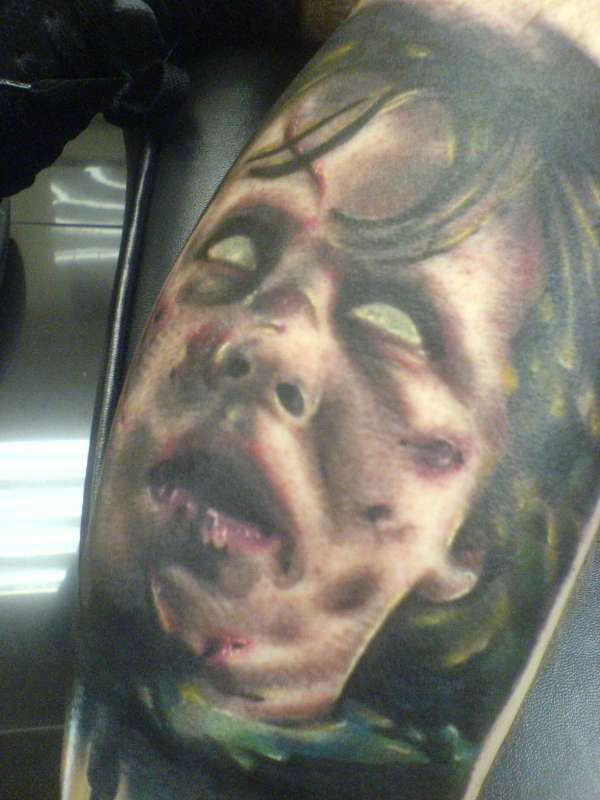 Exorcist horror portrait tattoo