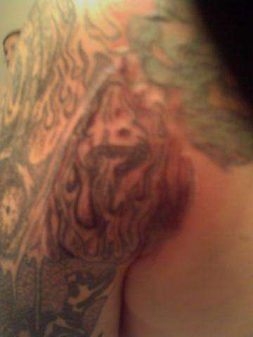 flaming mushroom tattoo