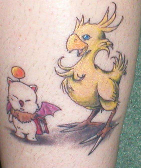 Chocobo and mog tattoo.