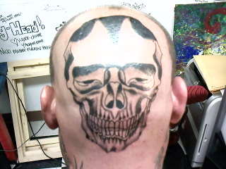 Back of Head Skull tattoo