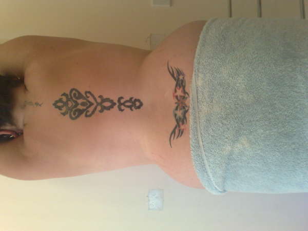 my spine and lower back tattoo