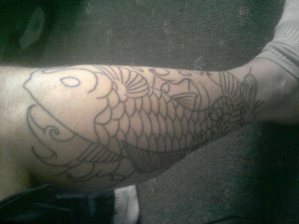 koi outline tattoo