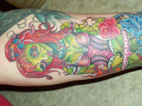 Emma Brown's Black Zombie inked By John Minka tattoo