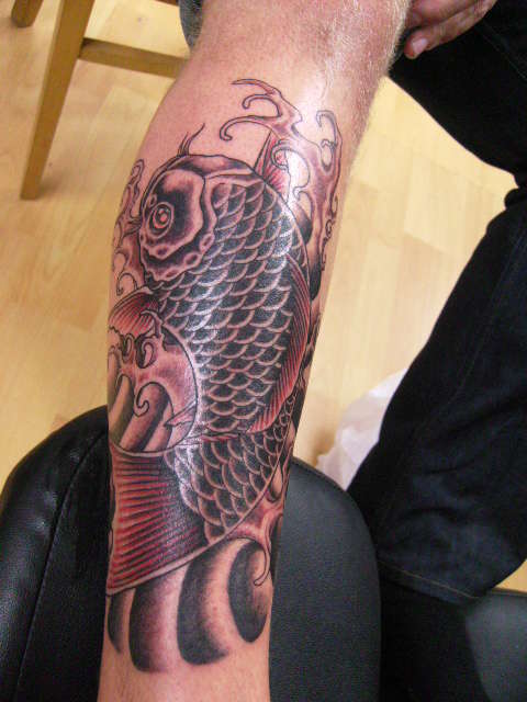 dark shade koi tattoo