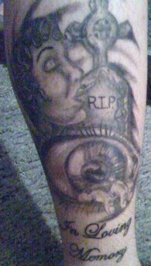 Leg Memorial Tattoo tattoo