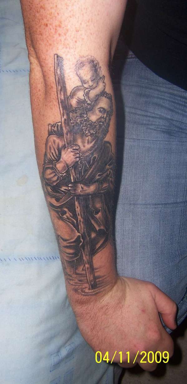 Saint Christopher , St Christopher  tattoo tattoo