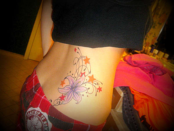 flower and stars tattoo