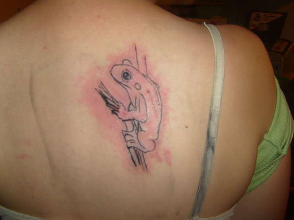 Tree frog, lining tattoo