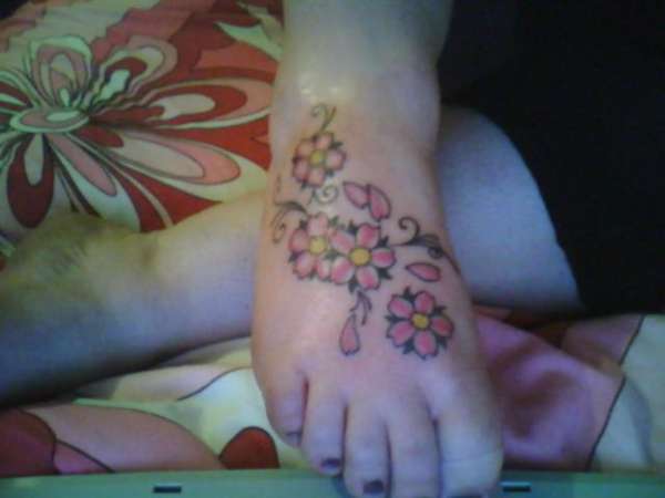 Cherry Blossom Foot tattoo