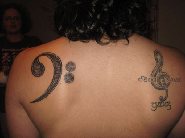 Bass and Treble Clefs tattoo