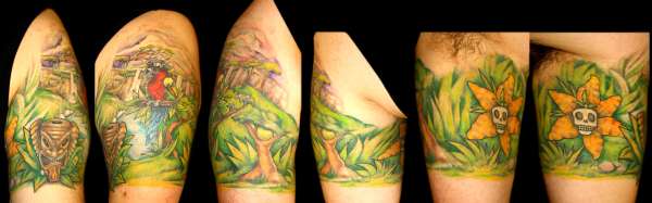 Tropical 1/2 Sleeve tattoo