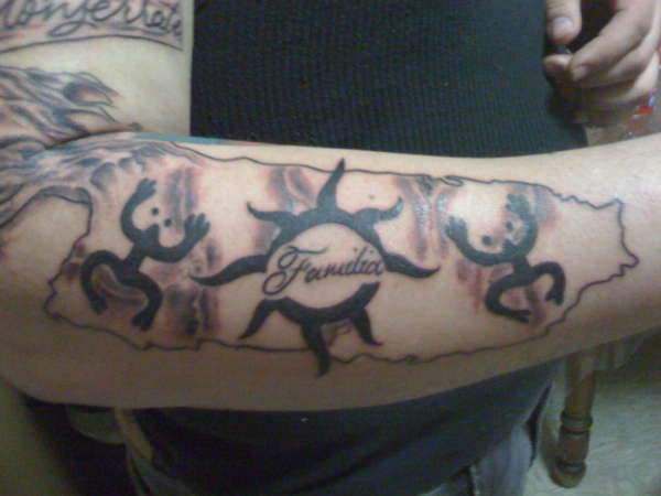 close up of the island tattoo