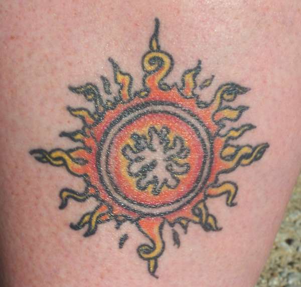 Flaming Sun tattoo