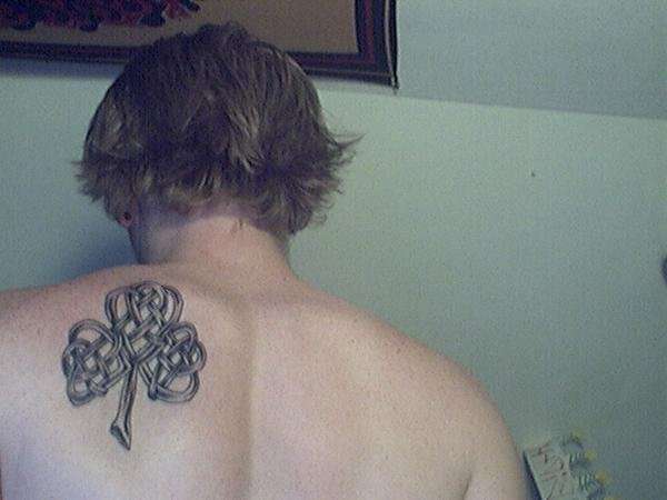 Celtic knotted shamrock tattoo