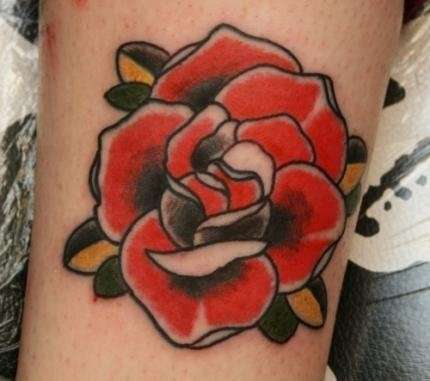 Old school rose tattoo