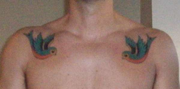Sparrows on Chest tattoo