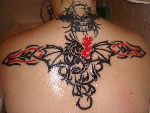 Tribal cross tattoo