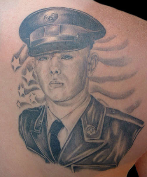 Dad's Military Picture tattoo