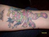 Evil clown tattoo