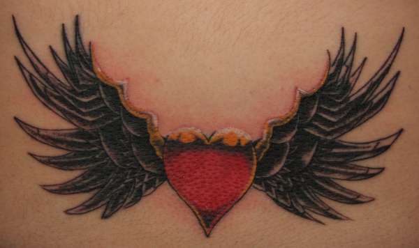 heart/angel wings tattoo