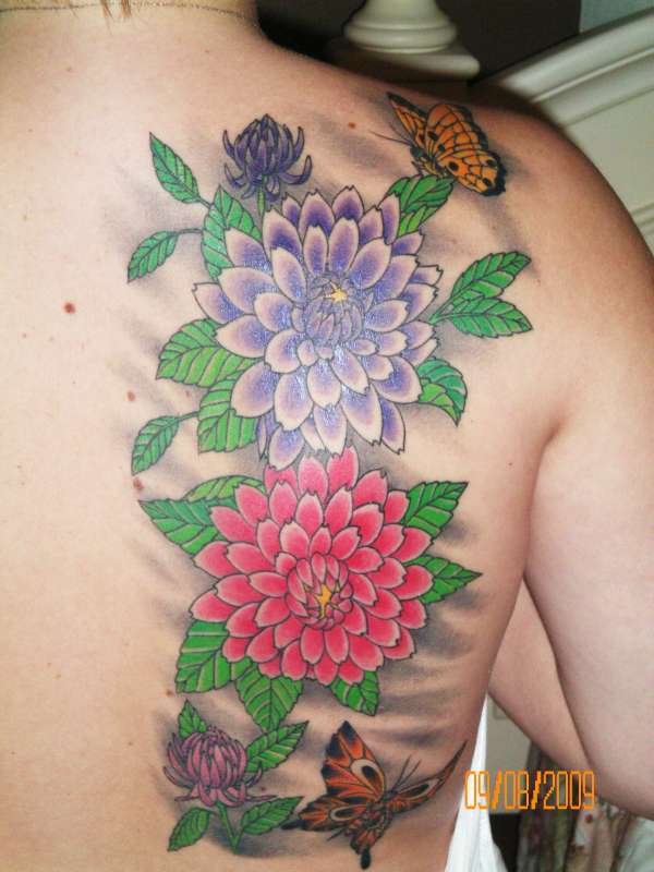 Flowers & Butterflies tattoo