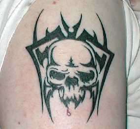 Skull with Tribal tattoo