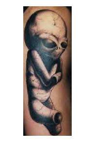 alien baby tattoo