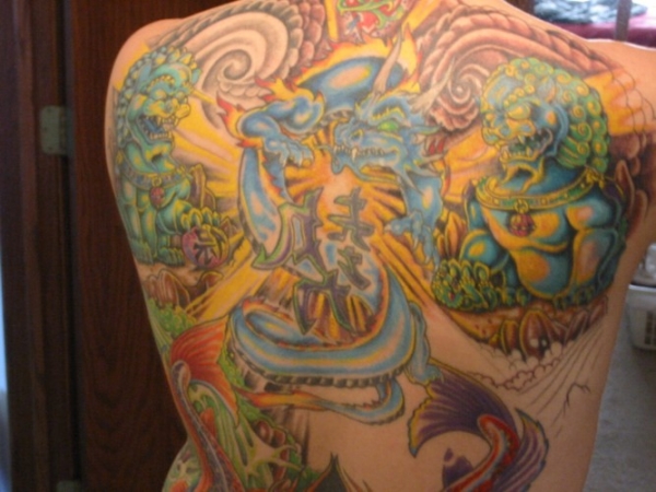 Back peice almost done tattoo