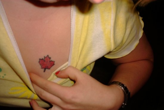 red maple leaf tattoo