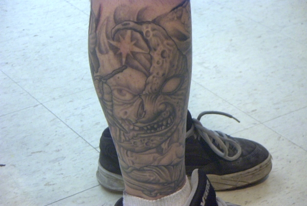skull moon tattoo