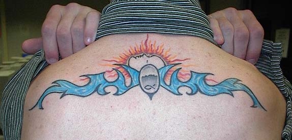 Stylized Sunset, Good vs. Evil tattoo