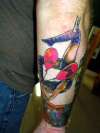 Acrobat from sleeve tattoo