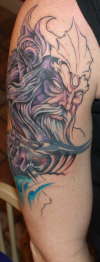 Poseidon tribal band/dragon cover up tattoo