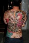back dragon color tattoo