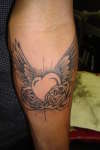 heart,wings and roses tattoo