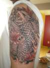 Black and Grey Koi tattoo
