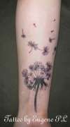 Dandelion on forearm tattoo