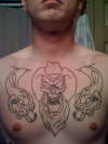 chest piece in progress tattoo