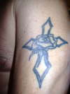 cross with rose tattoo