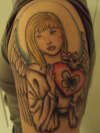 Angel with Claddagh tattoo