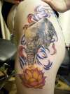 Elephant Lotus tattoo