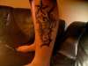 Leg cover up tattoo