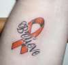 MS ribbon tattoo